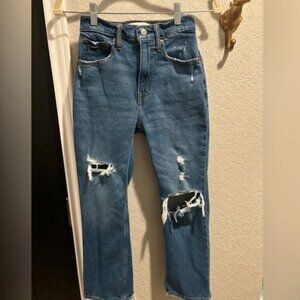 Abercrombie & Fitch Jeans Ankle Straight Ultra High Rise Size 23/000 Distressed